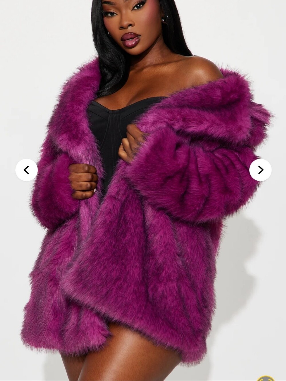 Plum Faux Fur Coat